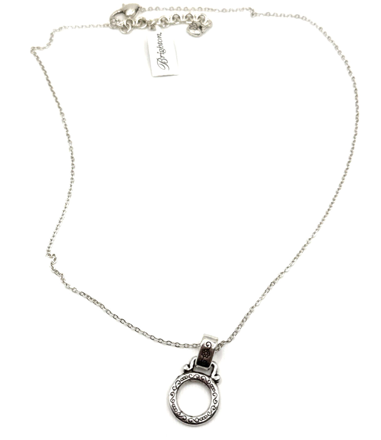 Brighton Add Clip On Charms or hold Eyeglasses Custom Silver Necklace 18″ NWT