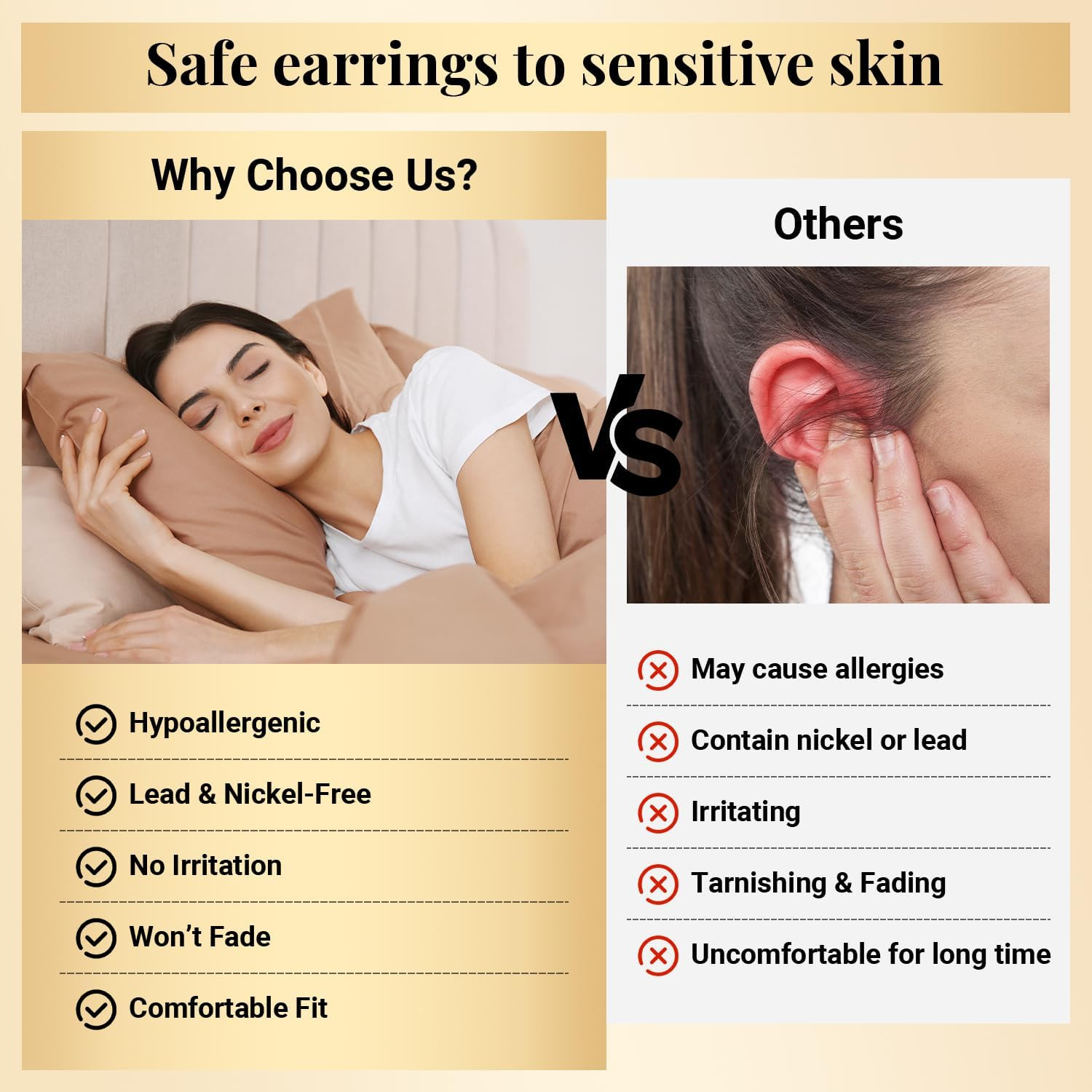 G23 Titanium Flat Back Studs 16G Cartilage Earrings for Women Hypoallergenic Int