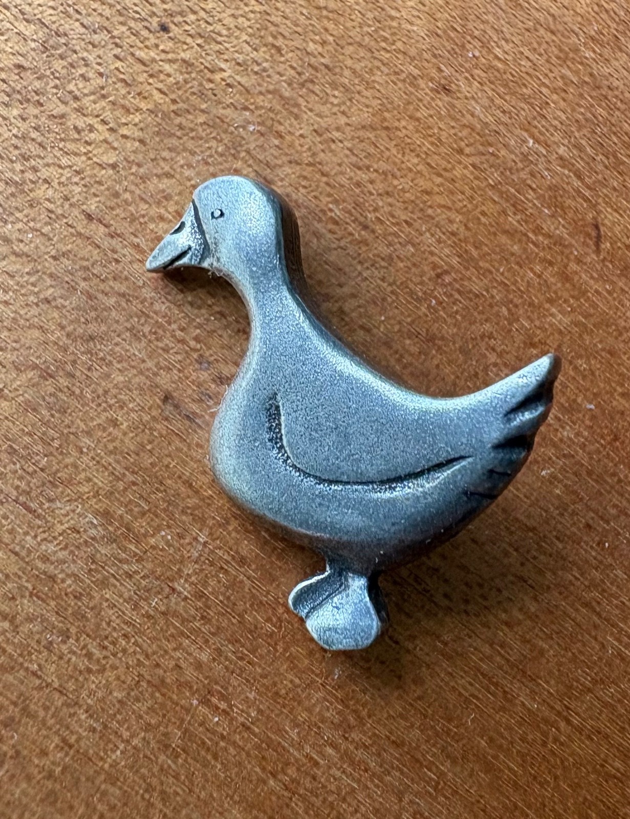 Vintage Pewter Duck Pendant 0.75″ Maiden Vermont Signed DP Ltd 1986 Danforth