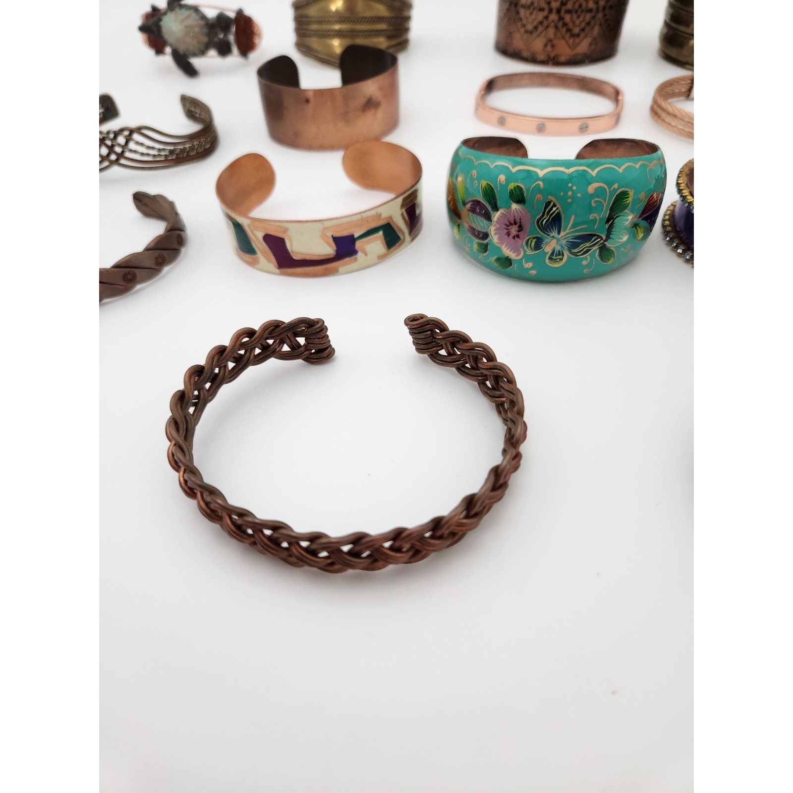 Unbranded Bracelet Lot Womens OS Mixed Copper Brass Enamel Boho Eclectic 16pc