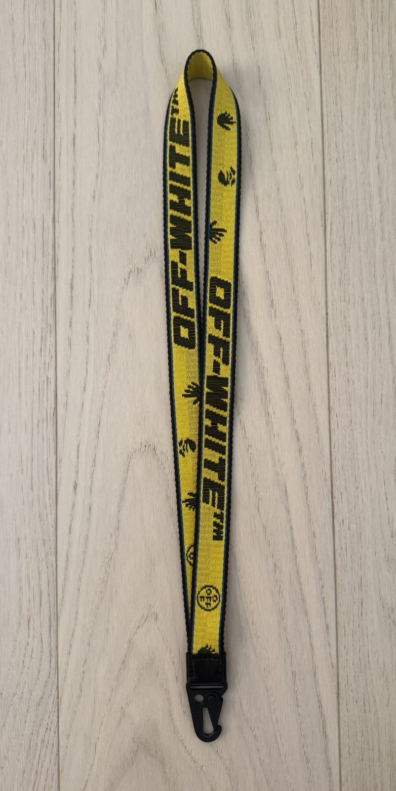 Authentic Original Box $125 Off White Industrial Necklace/Keychain Black Yellow