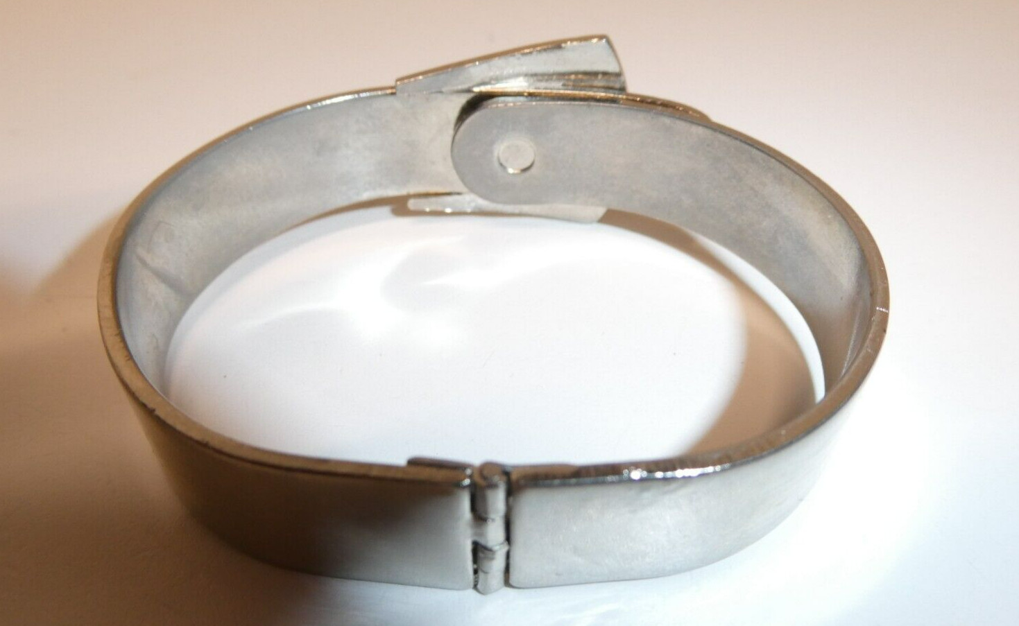 VTG Belt Buckle Smaller Size Bracelet Silver Chrome Tone 2 3/8″ x 1 3/4″ Wrist