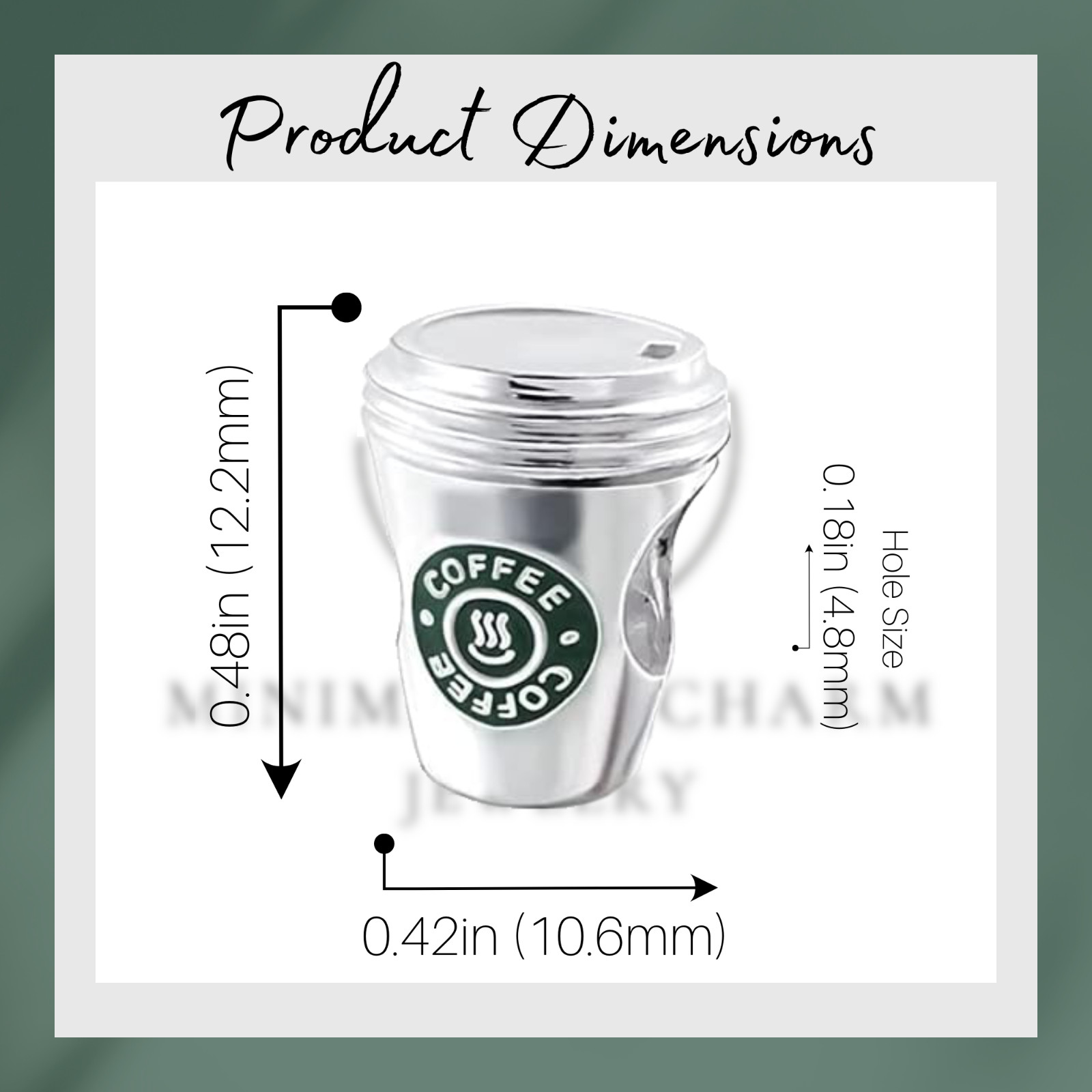 Coffee Charm For Bracelet, Charm For Coffee Lovers, Coffee Cup Charm