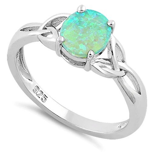 Oval Green Fire Opal Lab Created Ring 925 Sterling Silver Women’s Sizes 3-13