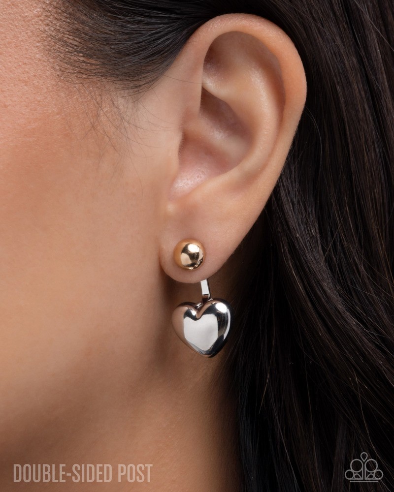 Paparazzi Flirty Finale – Multi – Double Sided – Glossy Gold Bead – Silver Heart