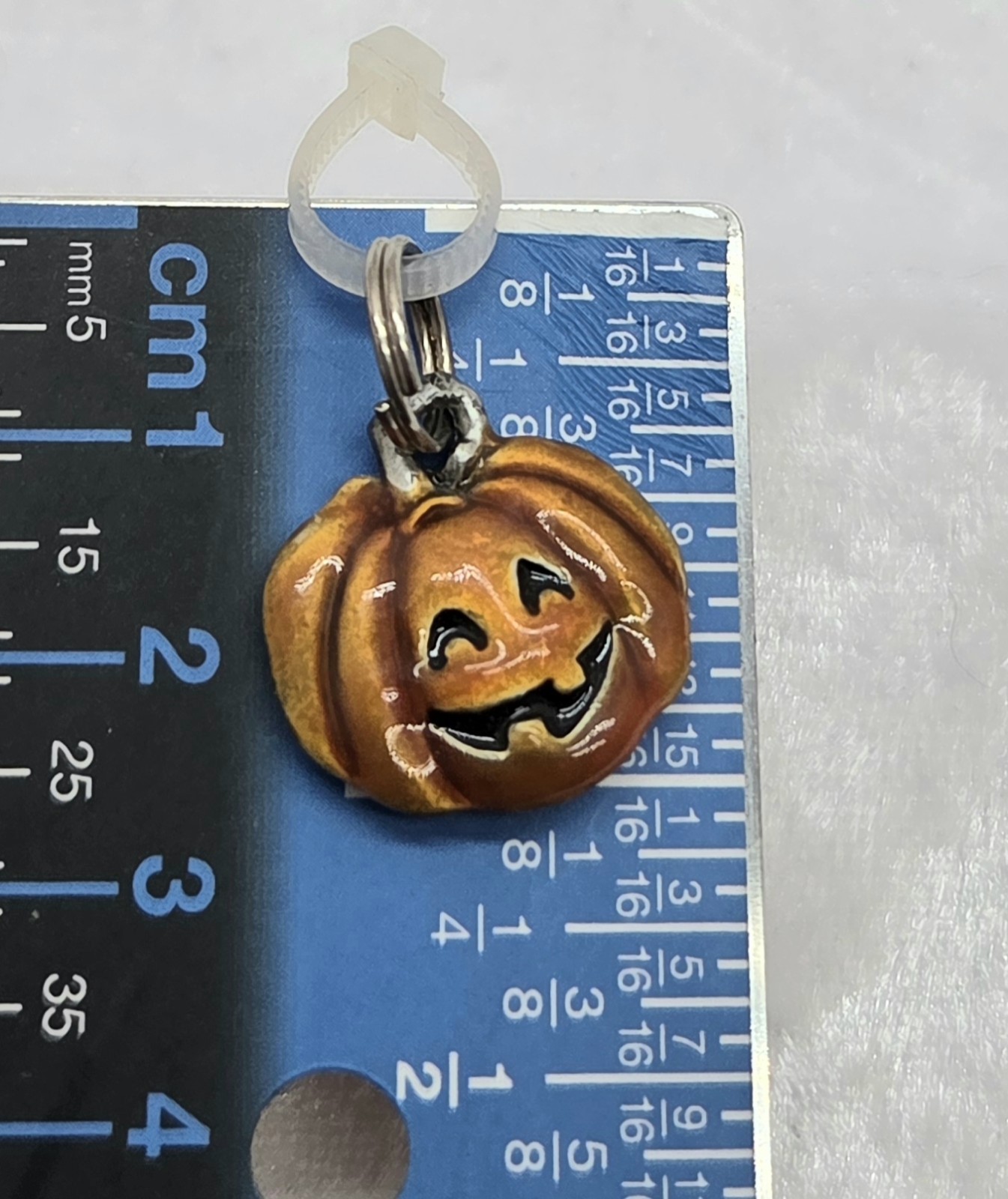 Retro Early 2000s Ganz Jack-o-lantern Pumpkin Charm Enamel Reversible Vintage