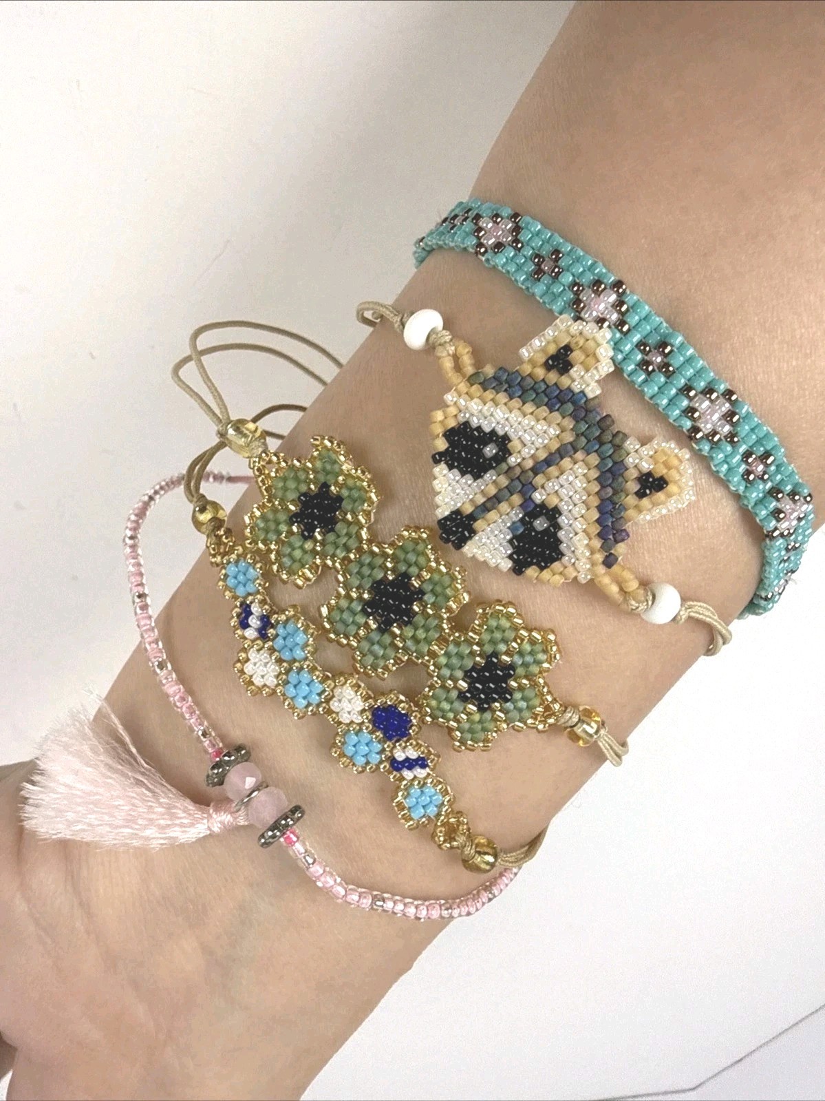 New Set Of 5 Handmade Miyuki Beads Bohemian Adjustable Bracelets