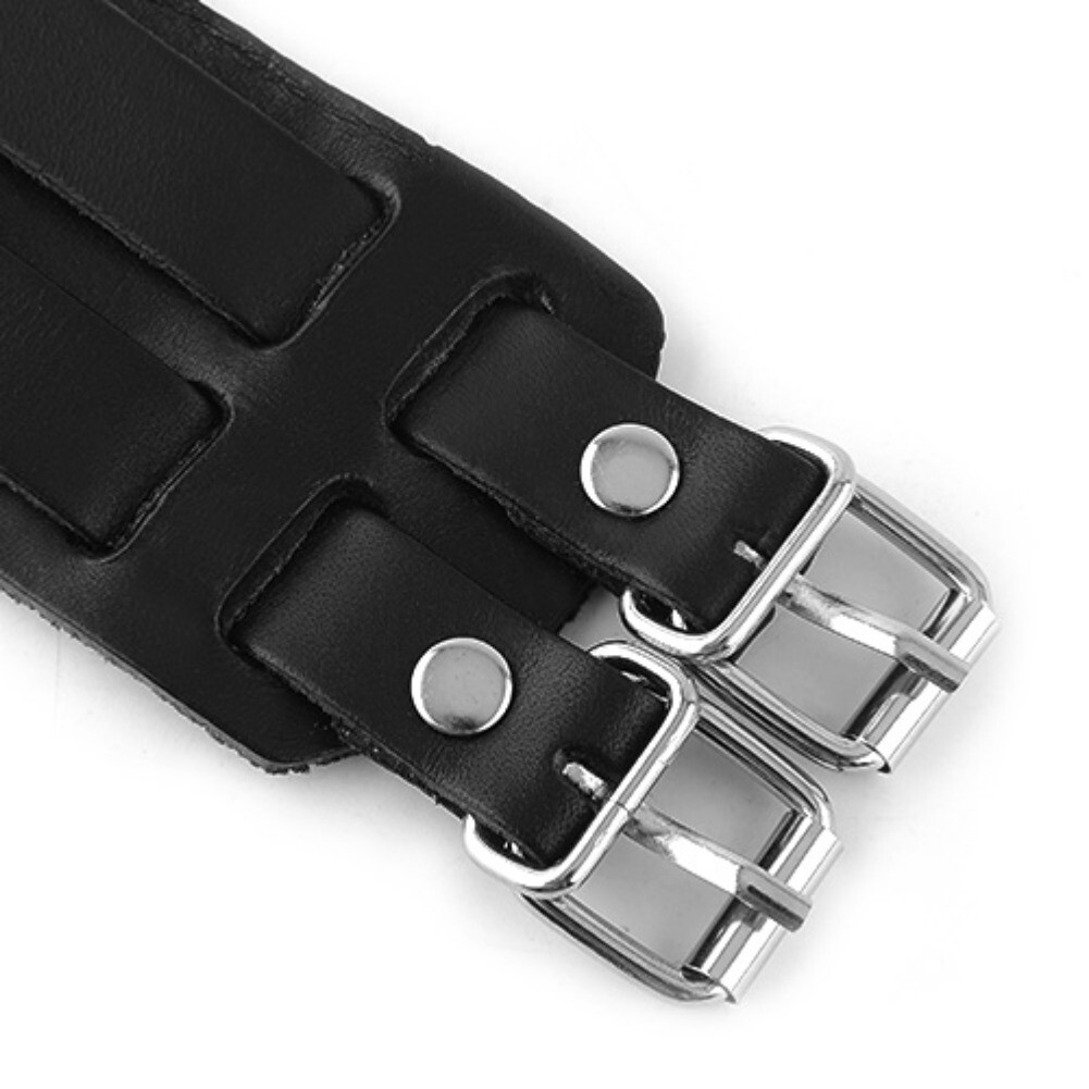 Men’s Wide Leather Belt Strap Buckle Adjustable Cuff Bangle Wristband Bracelet