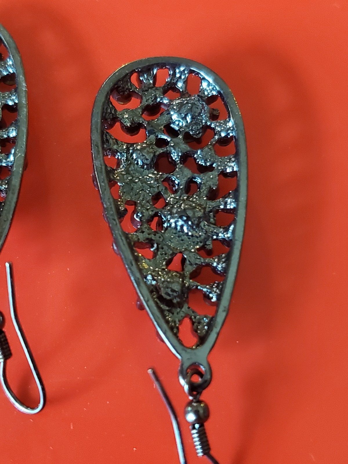 Park Lane Game On Pierced Earrings Fish Hook Hematite Black Swarovski Crystals