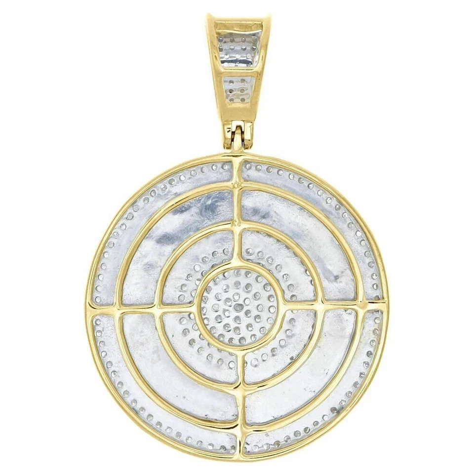 1 Ct Round Cut Simulated Diamond Medallion Charm Pendant 14k Yellow Gold Plated
