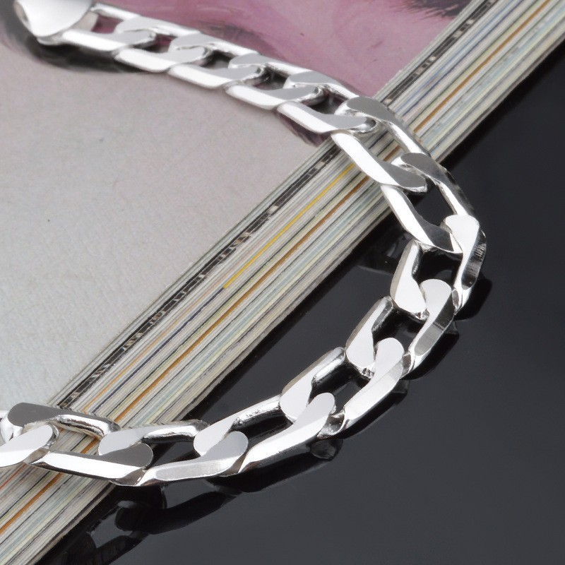 Unisex Heavy Solid 925 Sterling Silver Curb Link Bracelet Multi Sizes Men Women