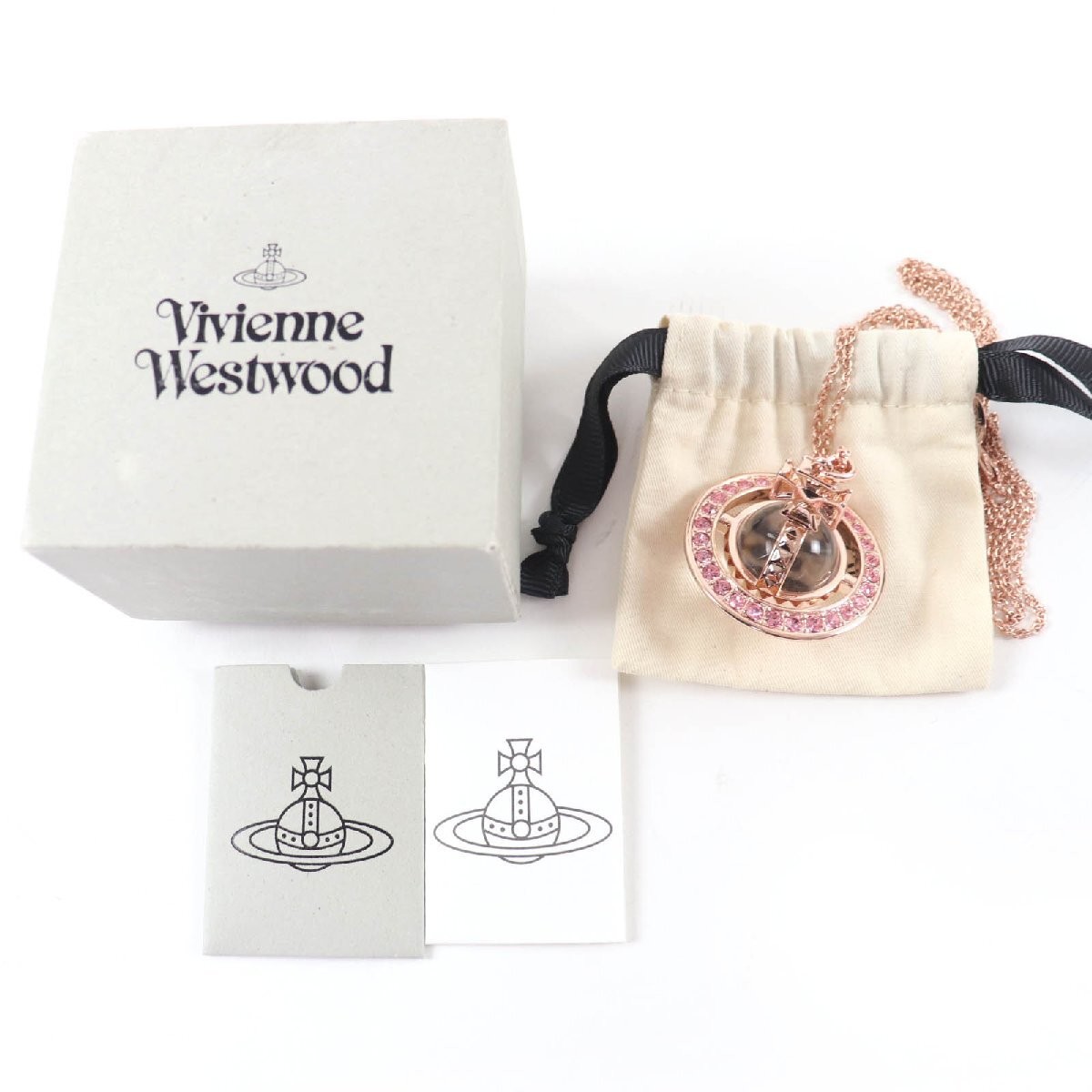 Vivienne Westwood Rhinestone Orb Necklace Pendant, Rose Pink