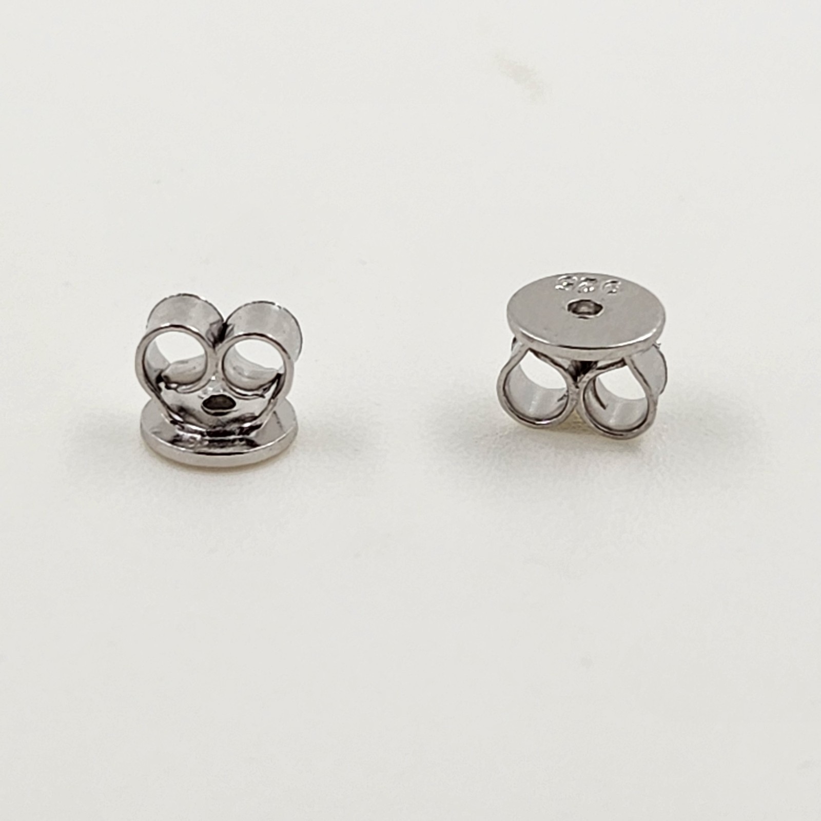 925 Sterling Silver 4.2×5.2MM Earrings Friction Push Back Nut 2pcs Heavy Secure