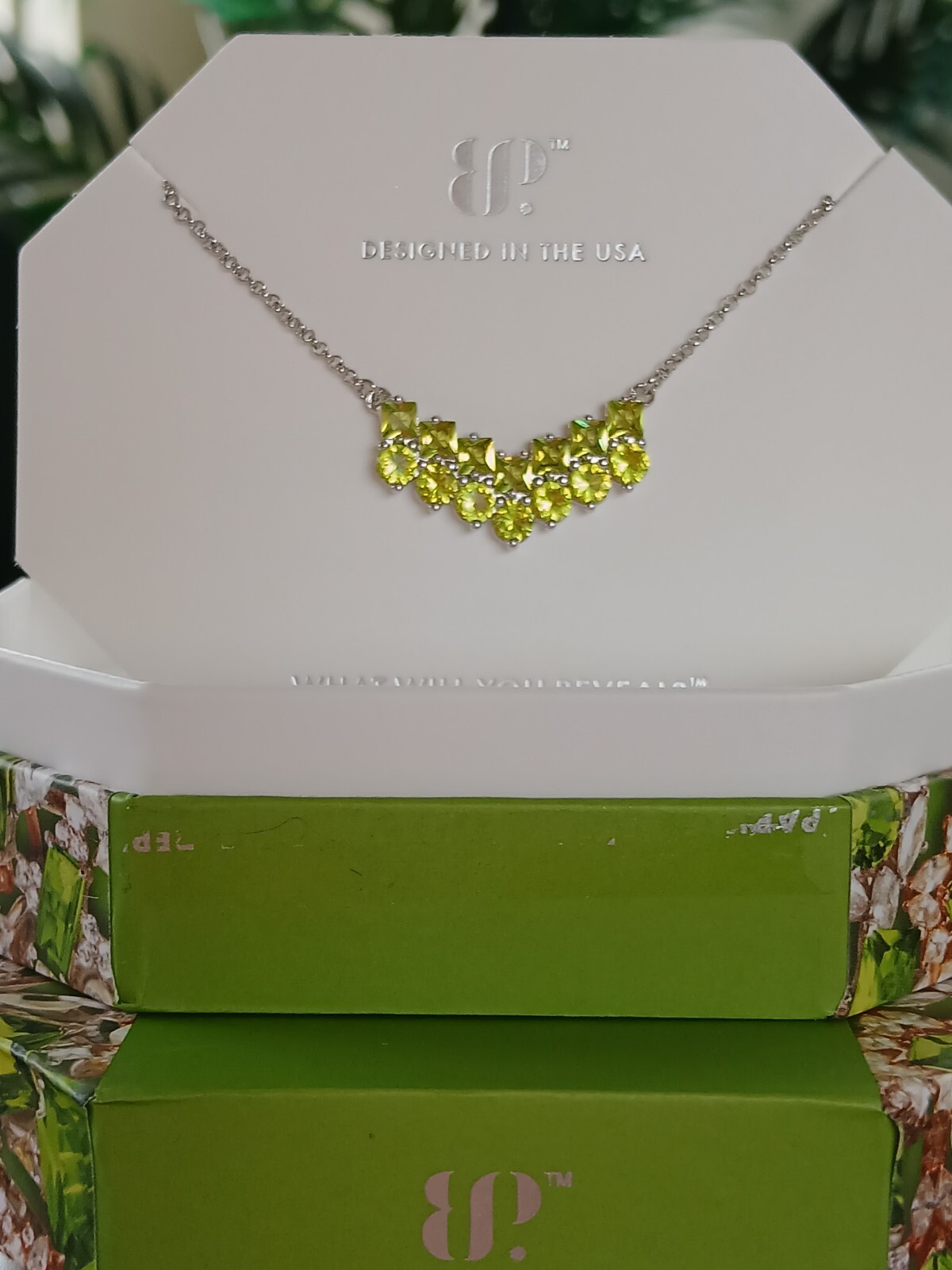 BP RBP8026 “Yes Please” Peridot/Rhodium August Necklace