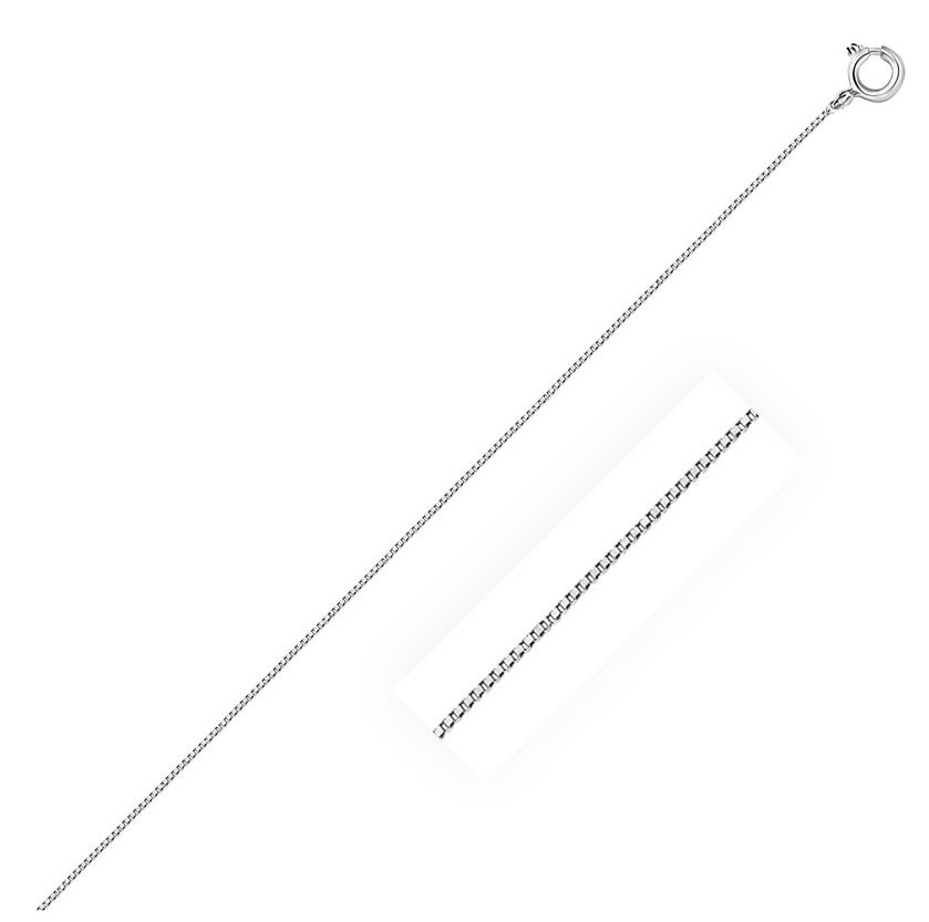 14″ 0.6mm Kids Childrens Fine Baby Box Chain Necklace Real Solid 10K White Gold