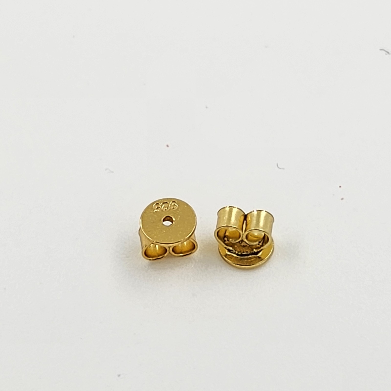 2PCS 4.2×5.2MM Earrings Friction Push Back Nut Yellow Gold-plated 925 Silver