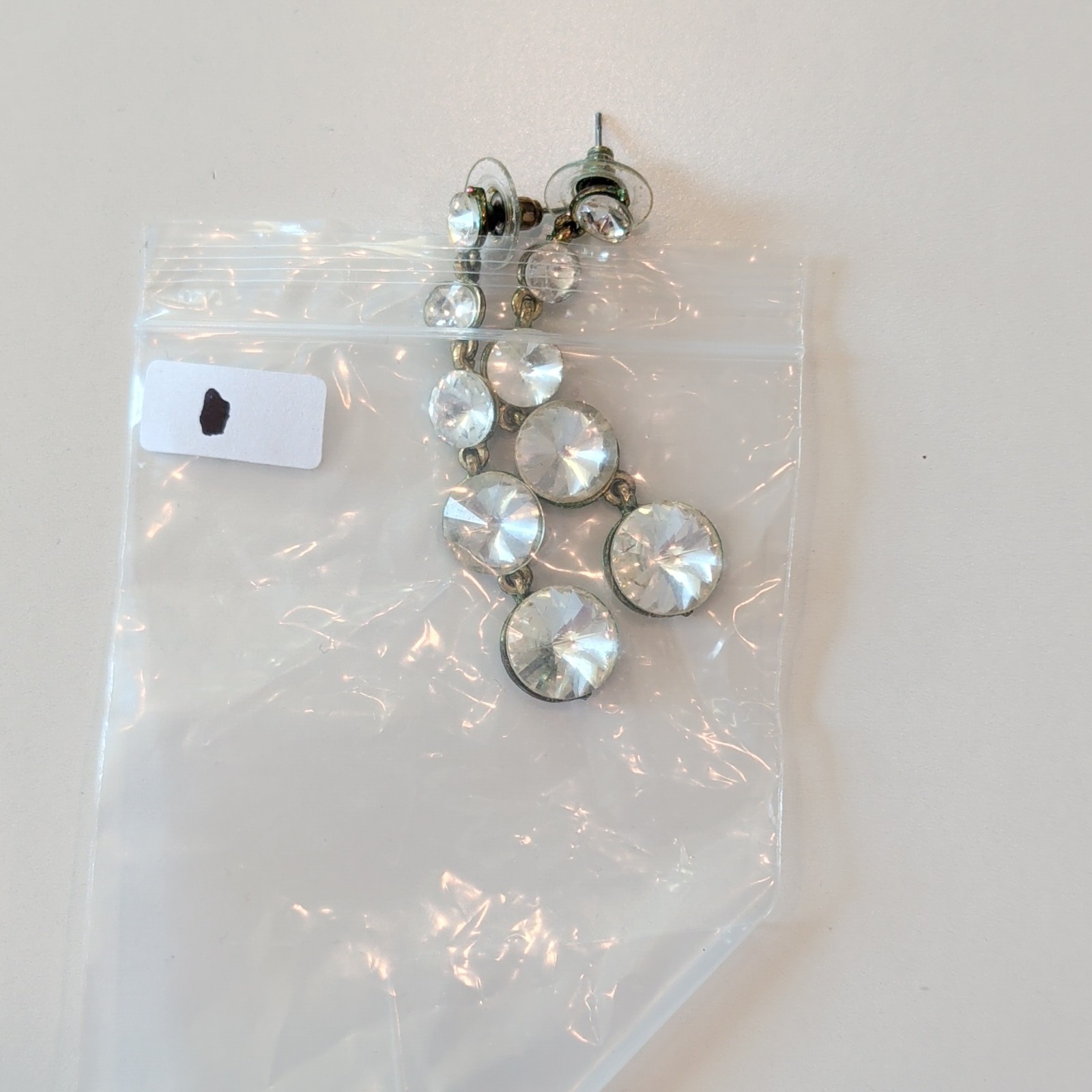 Mixed Lot Silver Tone Hoop & Dangle Earrings Clear Rhinestone Stars Crescent