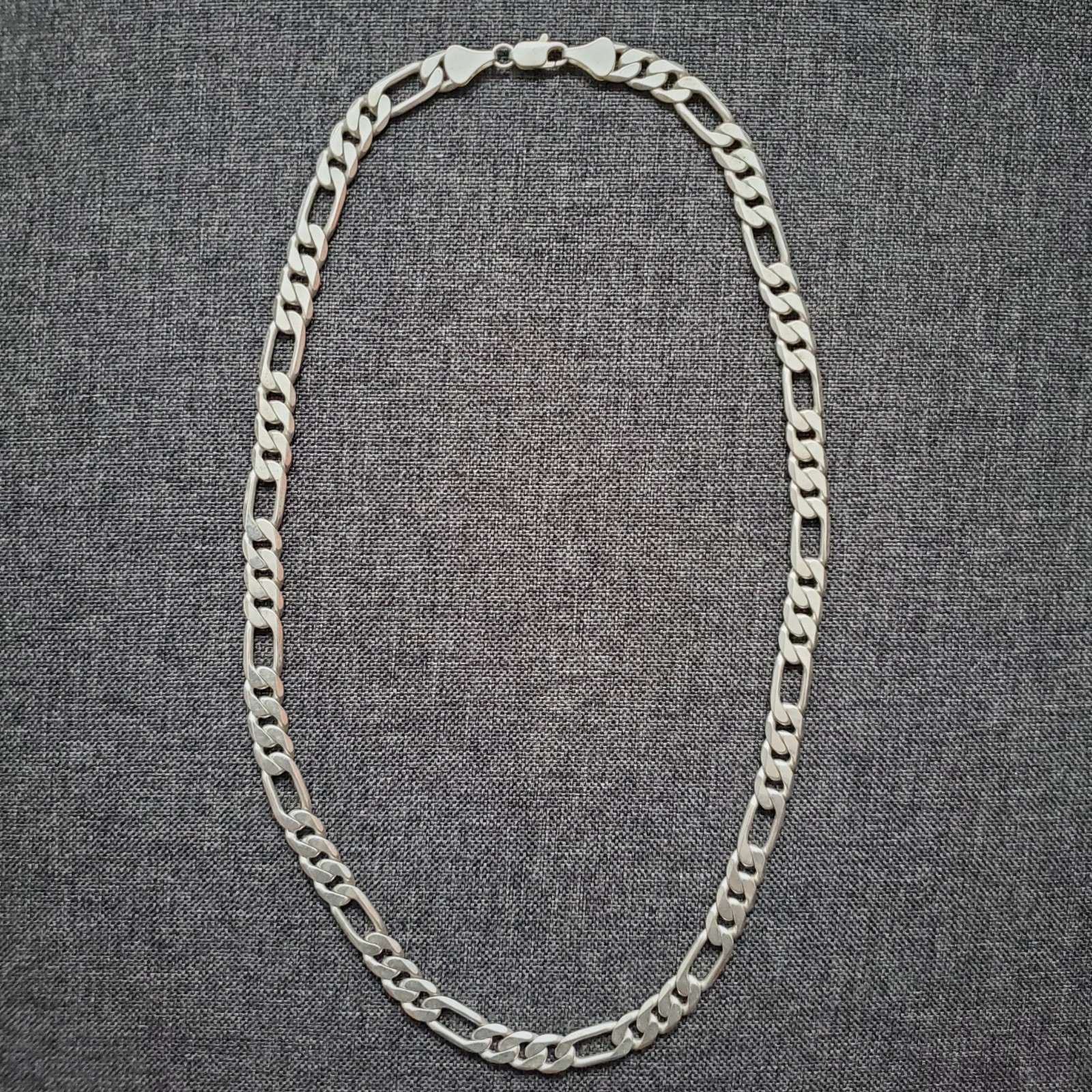 VTG Figaro 24″ Long 9mm Wide 2 OZ .925 Sterling Silver Solid Chain Necklace