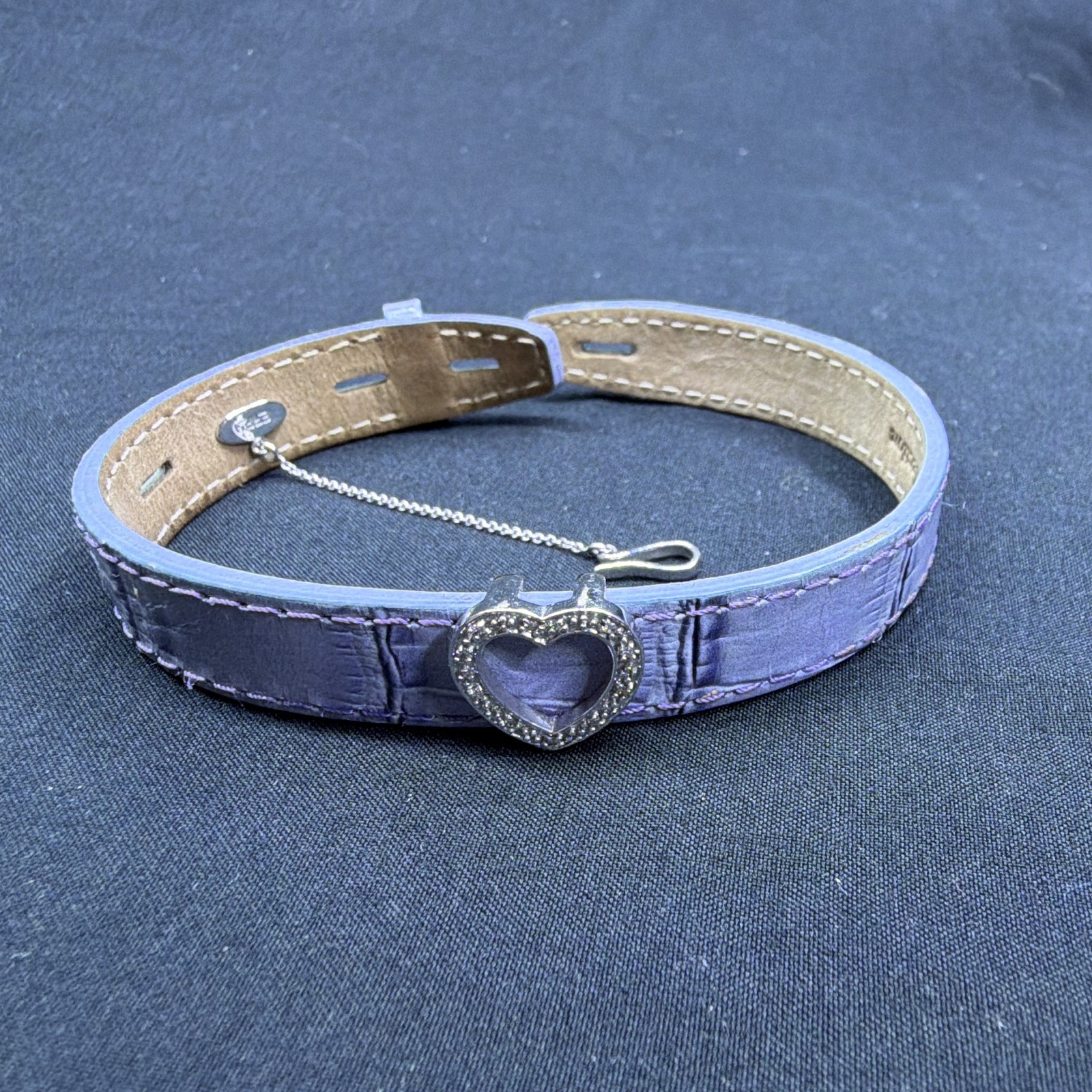 EFFY Women’s Purple Skinny Fashion Belt Heart Buckle Adjustable Size M