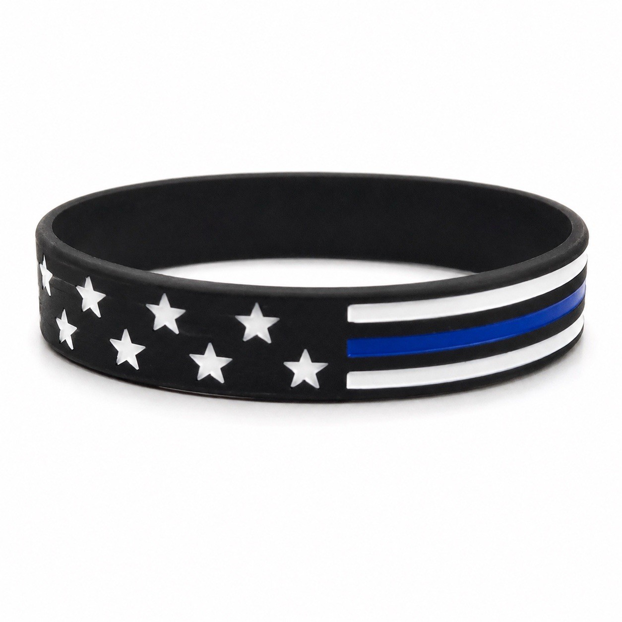 Unisex Thin Blue Line Bracelet Police Support Wristband, New