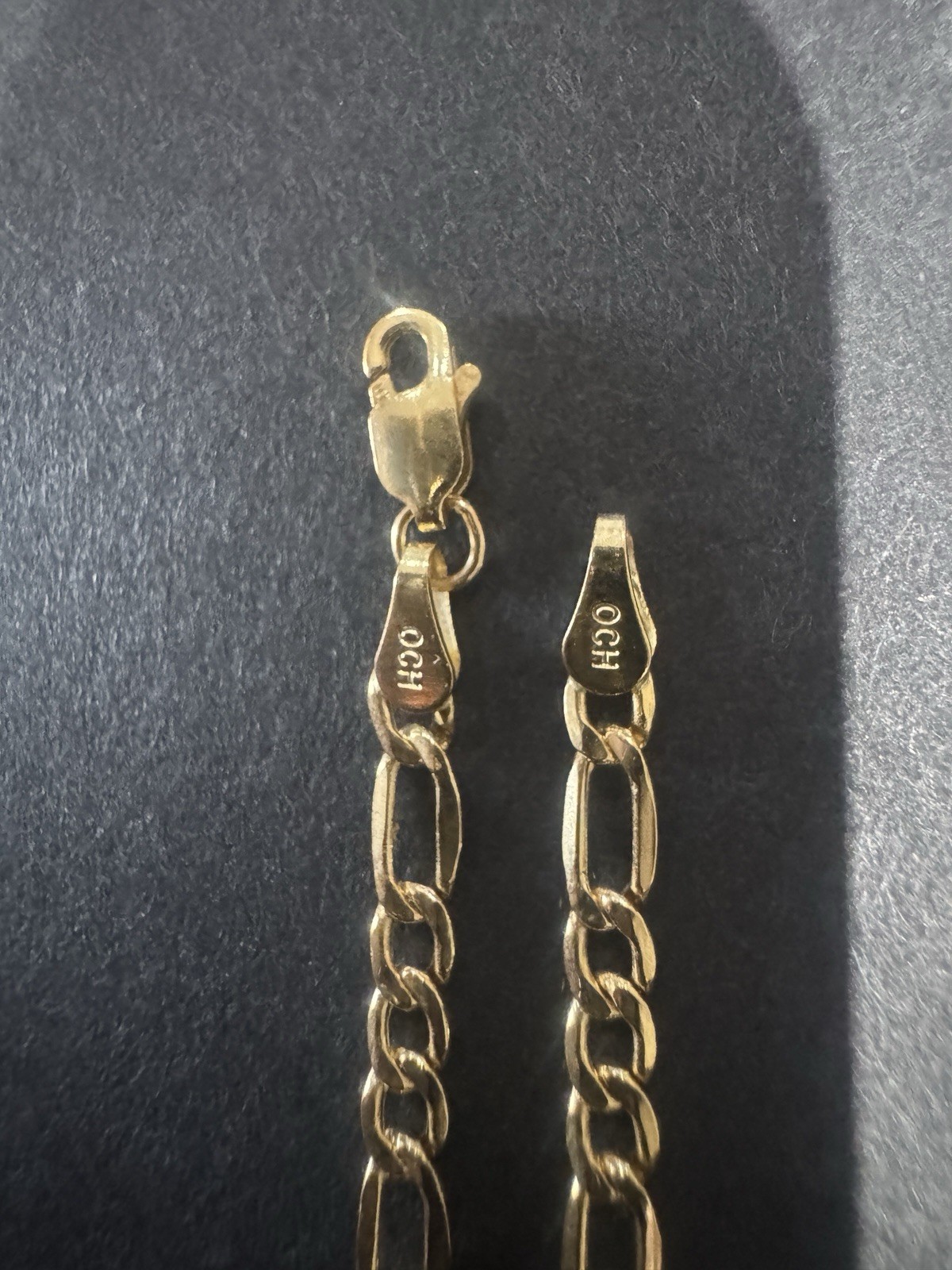 Solid 14K Yellow Gold Figaro Chain Necklace 22″ Long 4.15g Genuine Mens 4MM