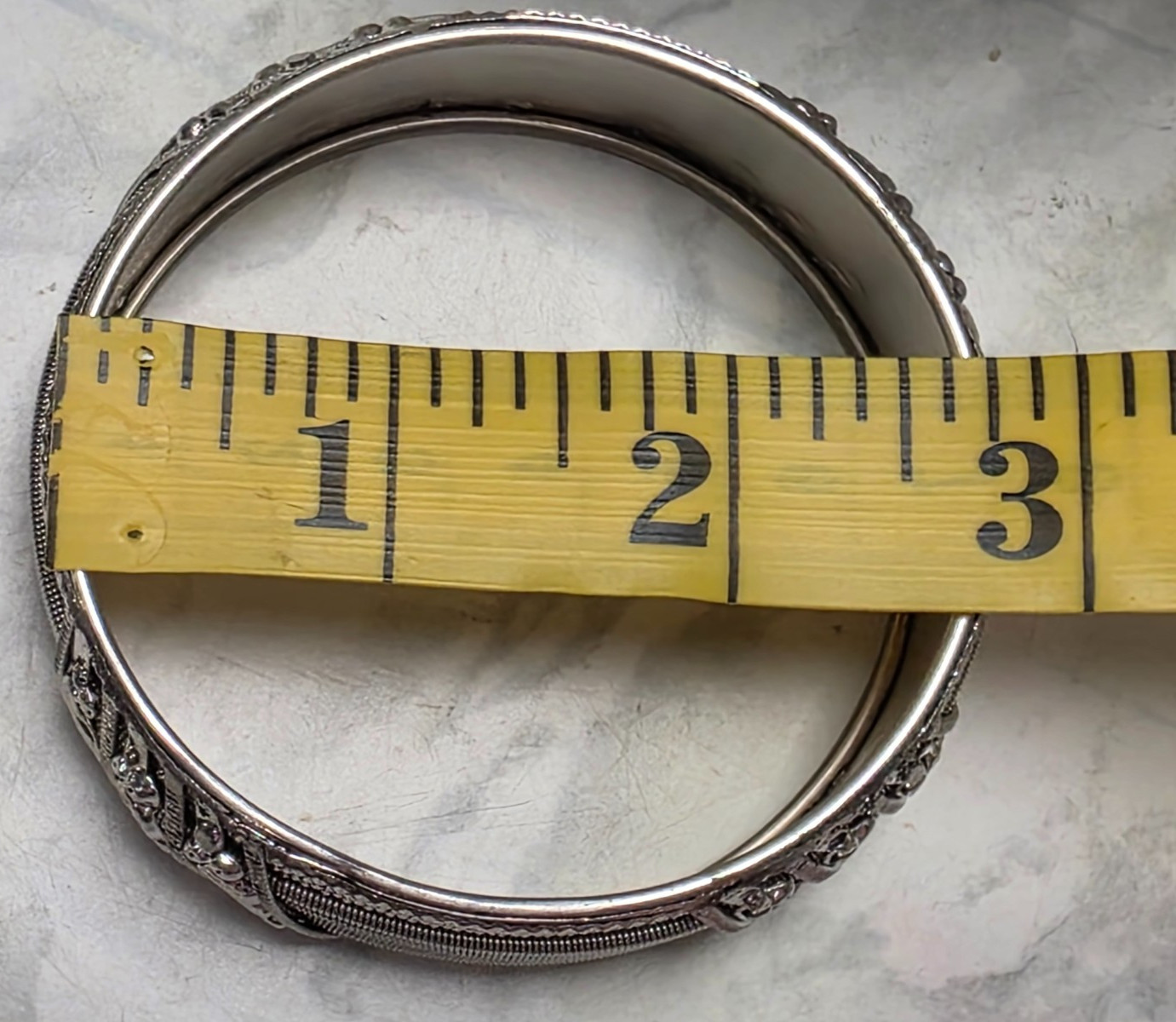Silver Plated Bangel ‘Knitted/Braided’ Look, Non-Closure Bracelet 2.75″ x 1″