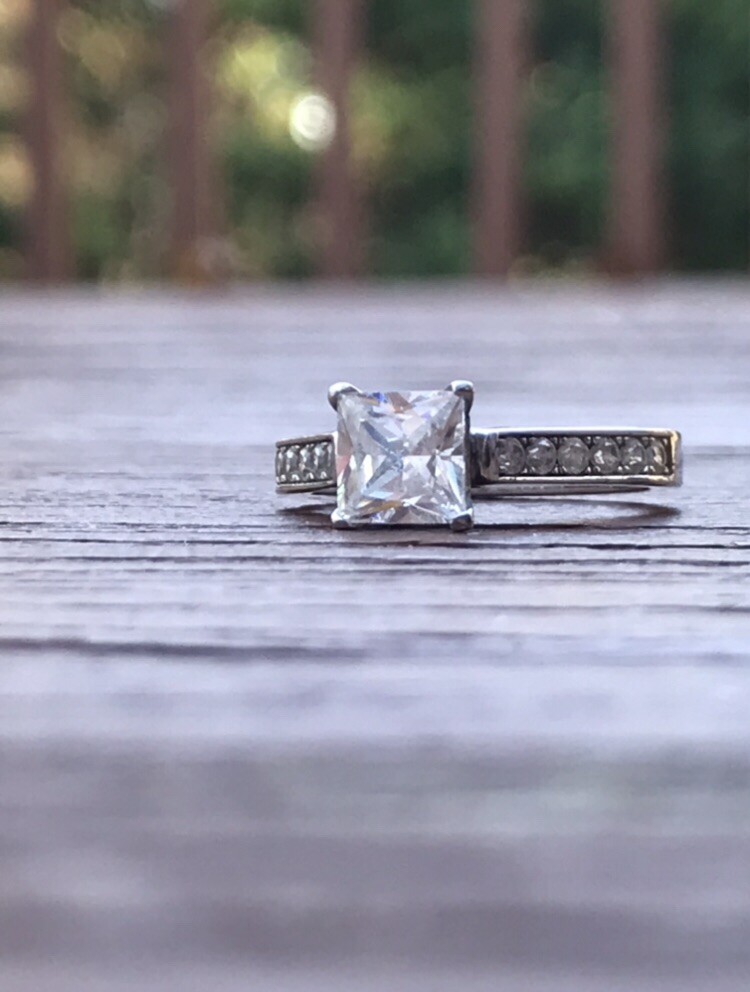 Sterling Silver 925 Square – Cut CZ Cubic Zirconia Sz 6.625 17mm Ring Jeulia