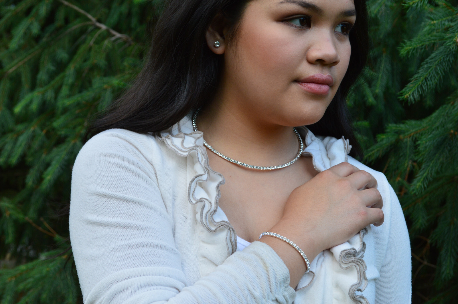 Swarovski Elements Jewelry Set Single Rows Best Seller Crystals 3 items