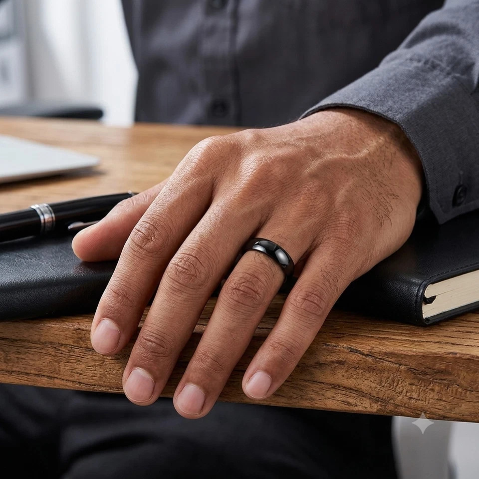 4MM Stainless Steel Wedding Band Ring Plain Comfort Fit Men Women Silver Black