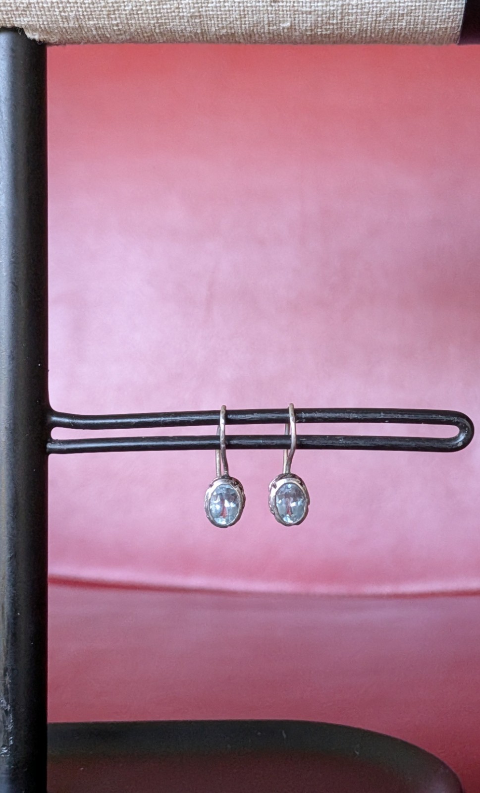 Artisan 925 Sterling Silver Light Blue Topaz ¾” Hook Drop Dangle Earrings