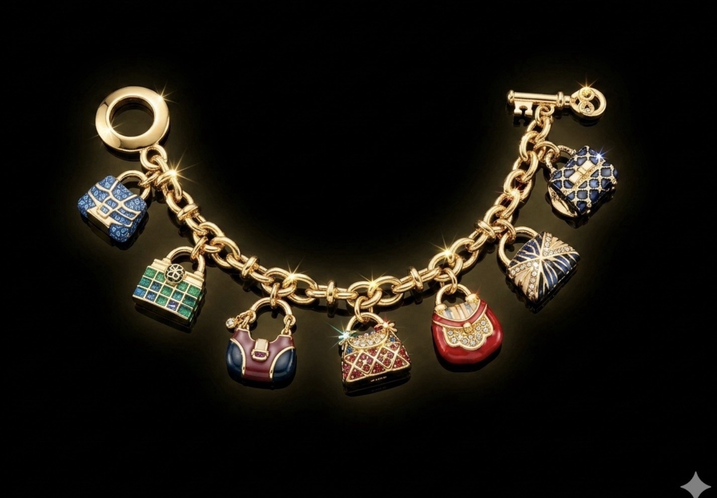 St John Gold-tone Purse Charm Bracelet