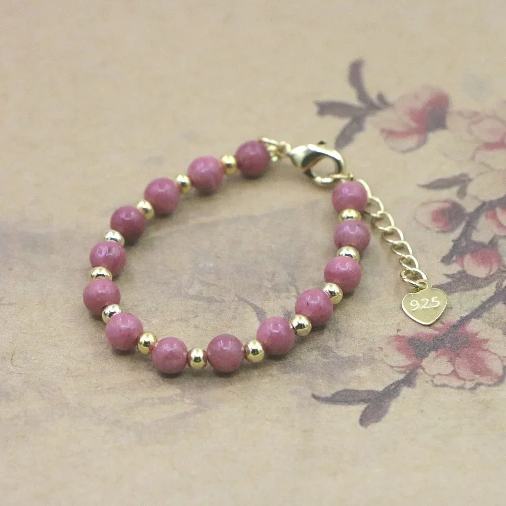 Baby Girls Bracelet Natural Stone Bead Lobster Clasp Charm Jewelry Adjustable