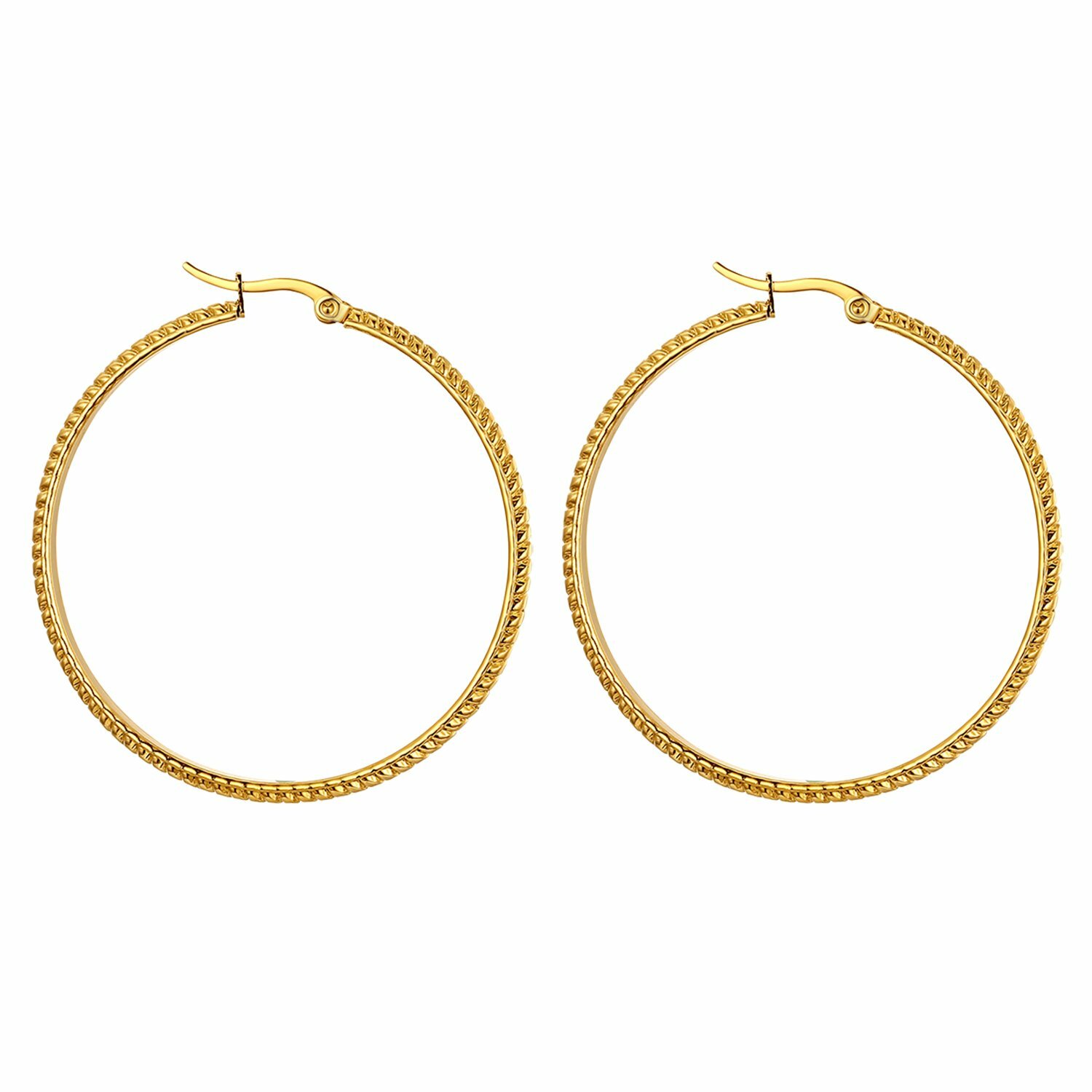2pcs Women Round Circle Hoop Dangle Drop Earrings Ear Studs 15-45mm Silver/Gold