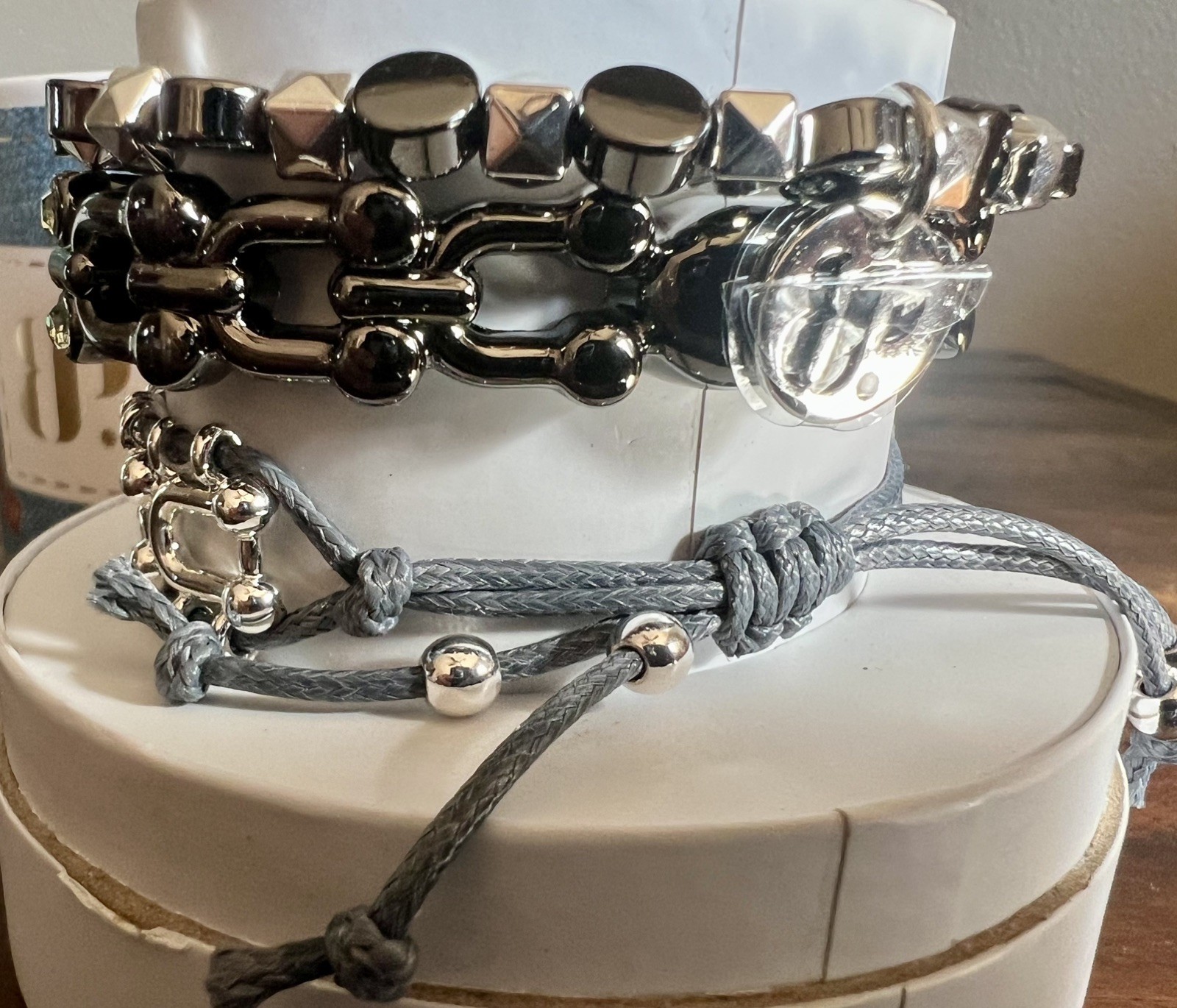 Bomb Party 2026 Spring Stack Midnight Melodies Guitar Charm Silver & Hematite