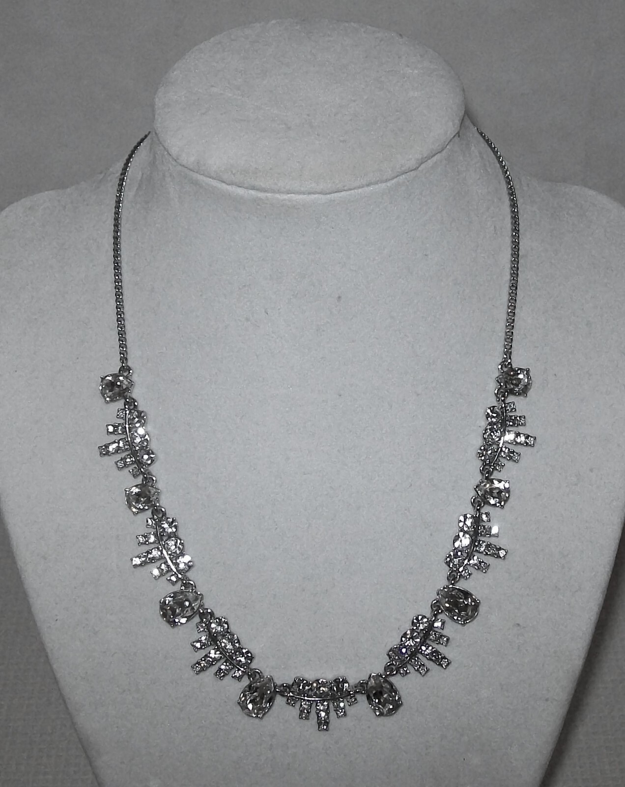 Signed Givenchy Crystal Statement Necklace 16″ w 3″ Extender