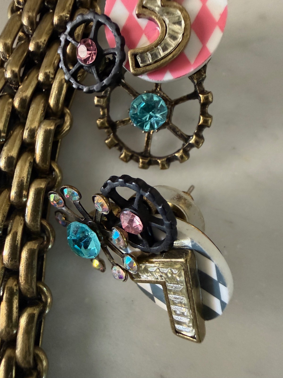 Betsy Johnson Wonderland Clock Bee Necklace Earings and Bracelet