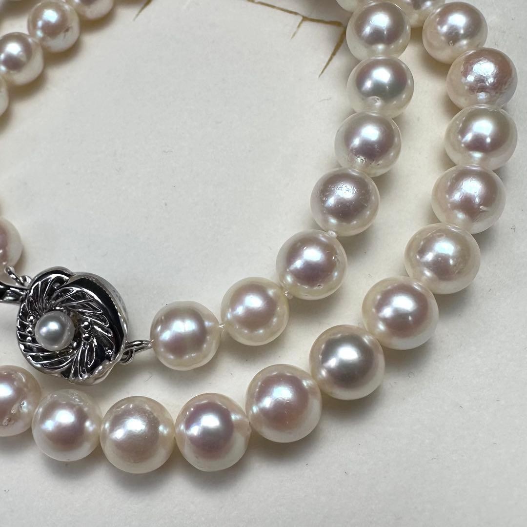 Approx 7.5-8.0mm Akoya Genuine Pearl Necklace 42cm 36g From Japan