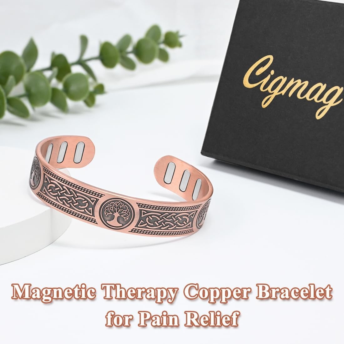 Men Women Bracelet Magnetic Therapy Arthritis Pain Relief Pure Solid Copper Bang