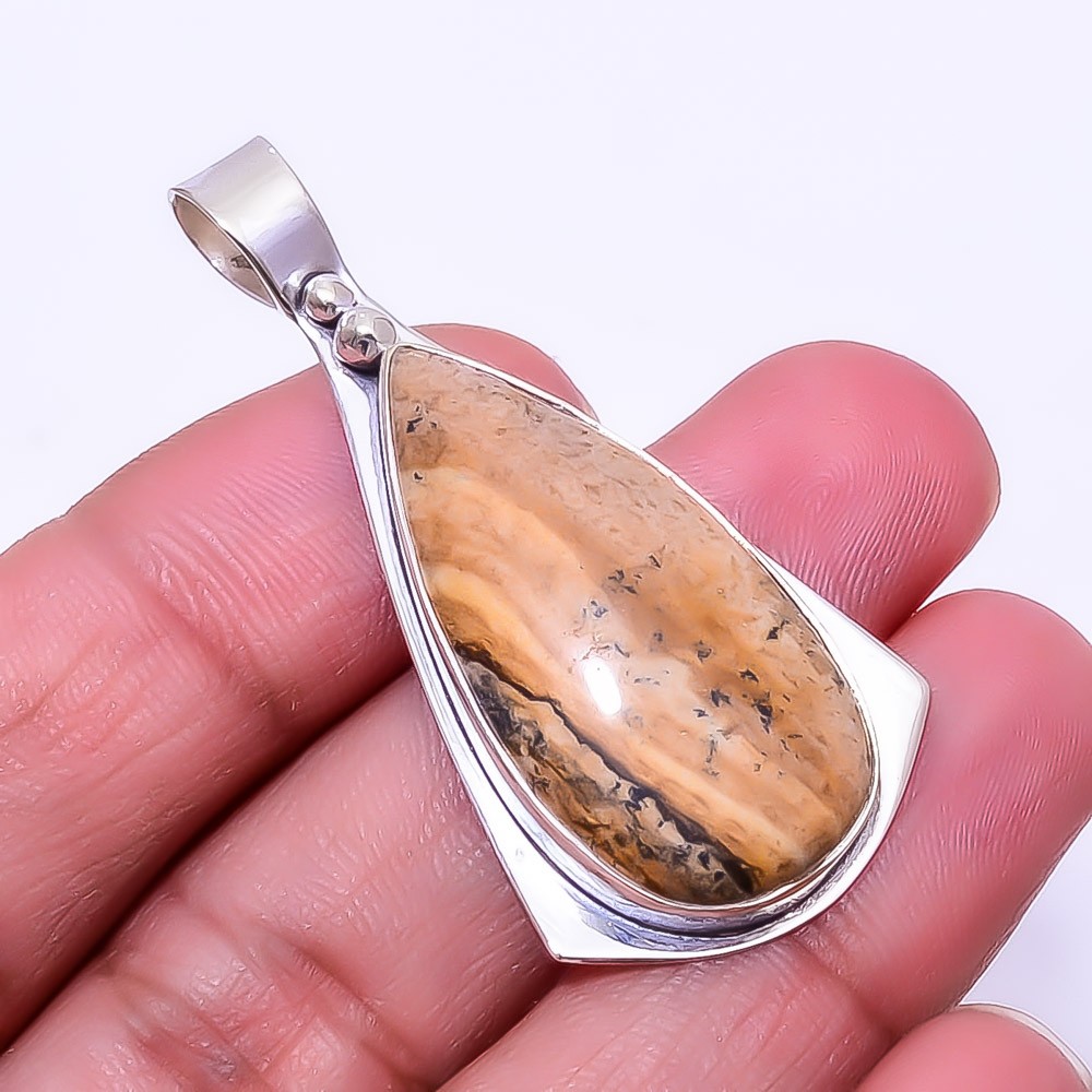 Picture Jasper – Oregon 925 Sterling Silver Pendant 1.95″ P40, Christmas Gift