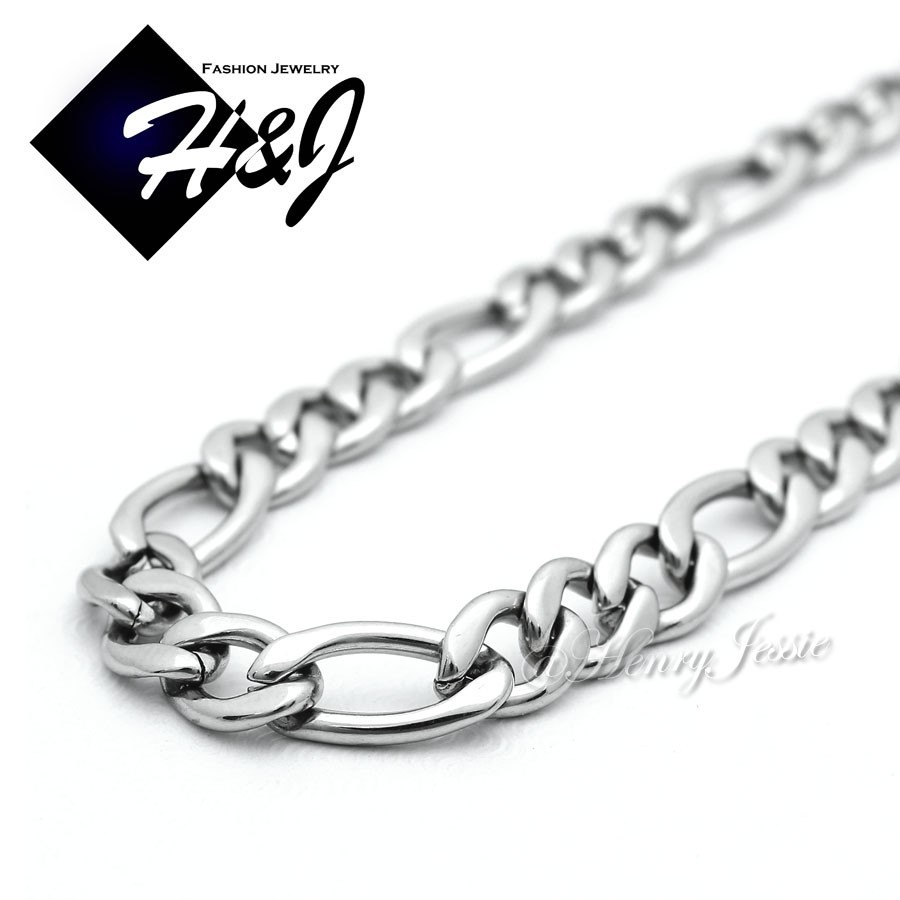 16-30″MEN Stainless Steel 2/3mm Silver Figaro Chain Necklace Cross Pendant*P67