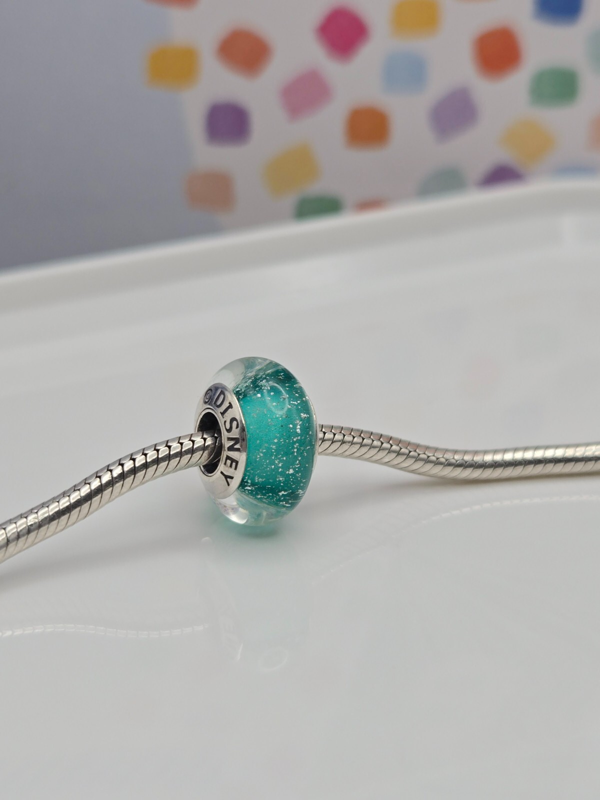 Authentic Pandora Disney Ariel’s Silver Signature Color Murano glass Charm