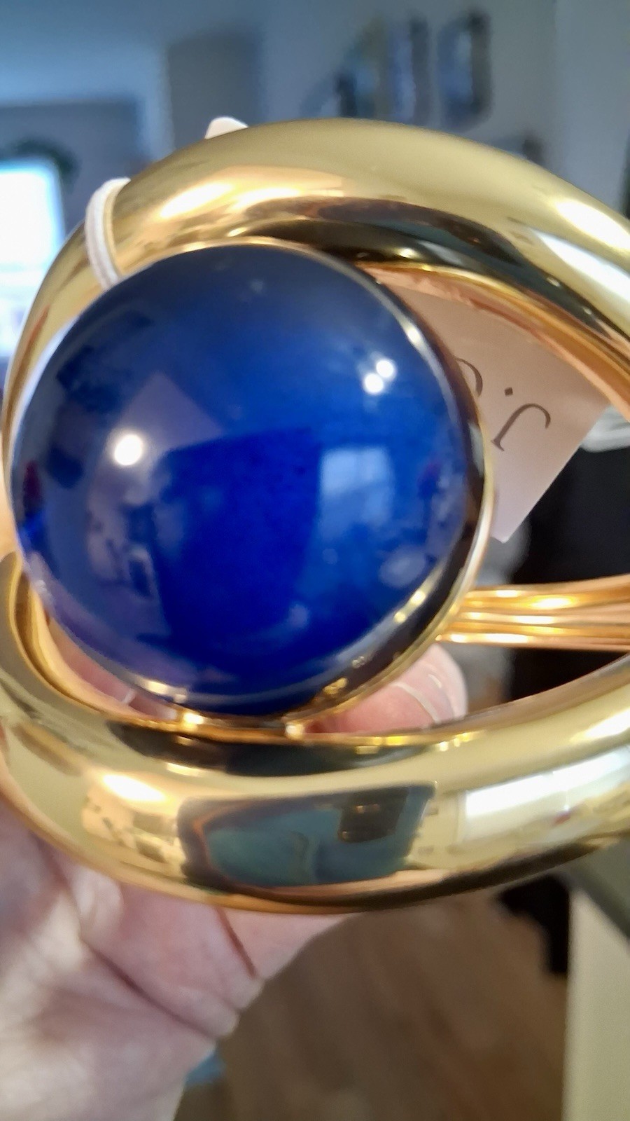 J.CREW WEARABLE ART BLUE STONE CUFF BRACELET