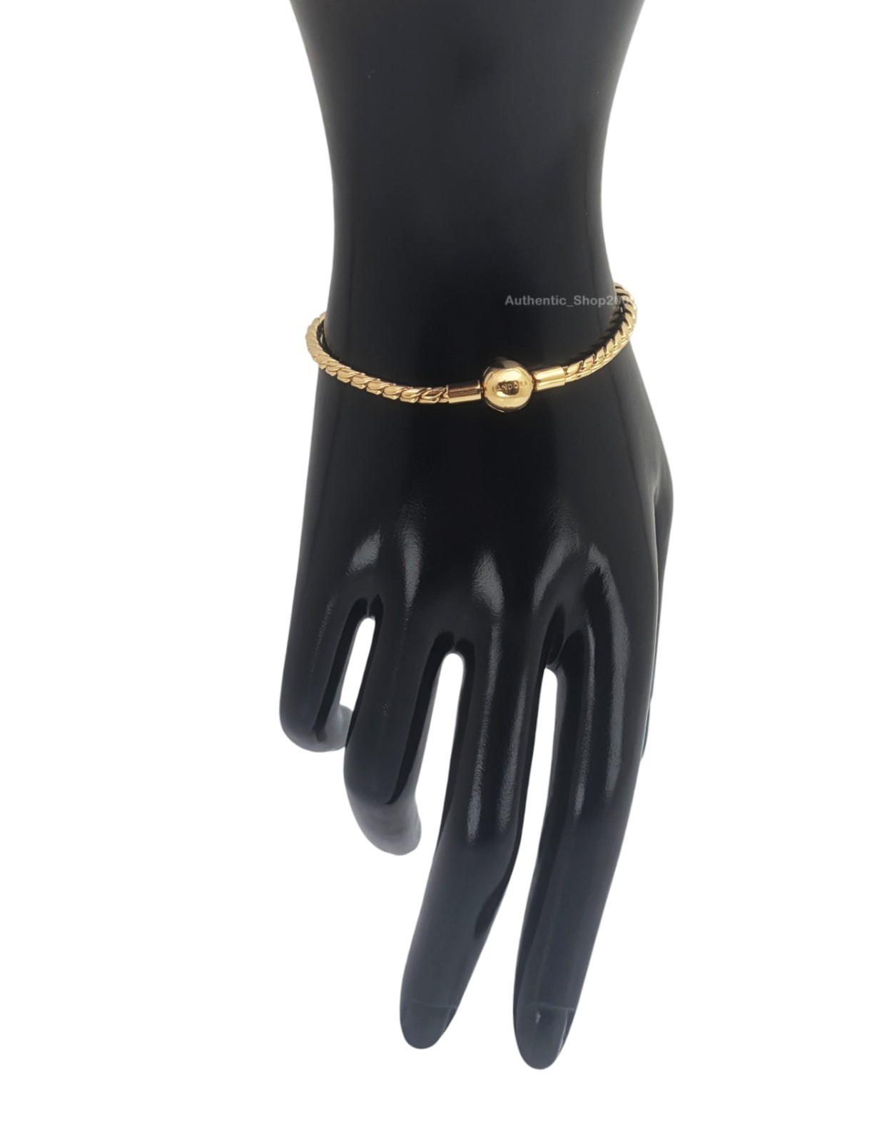 New 100% PANDORA 14k Gold P Wing Chain Charm Bracelet with Round Clasp 564028C00