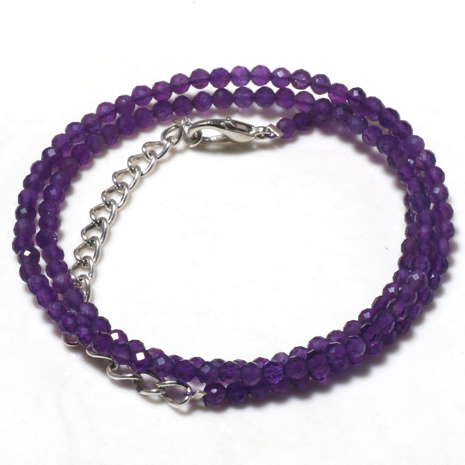 Handmade Faceted Gemstone Necklace Sterling Silver Adjustable Jewelry