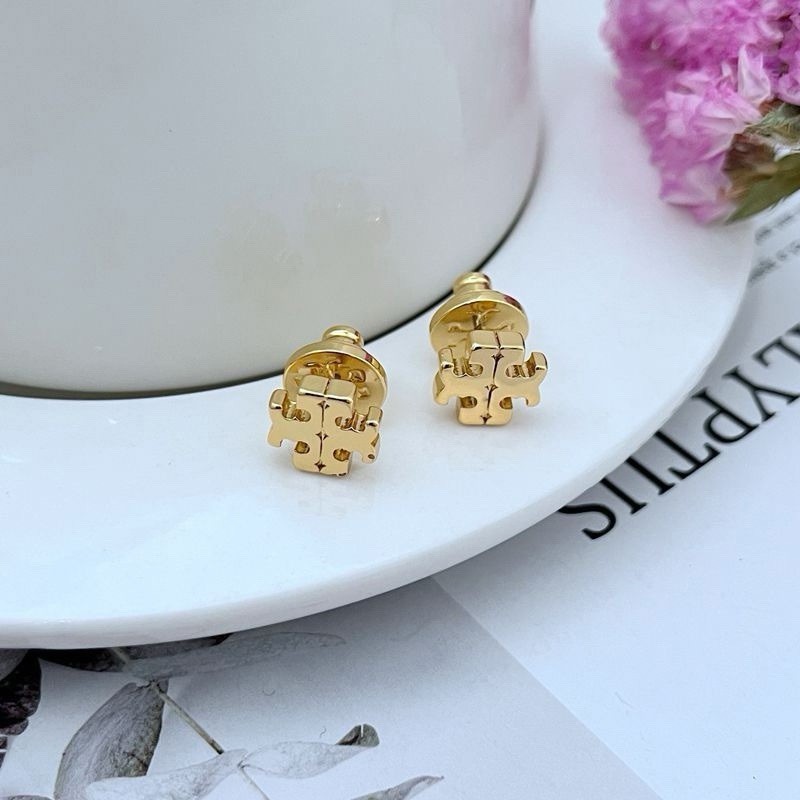 HOT 2026 NEW Tory Burch Logo Stud Earrings Gold on Card Bestseller 🎉