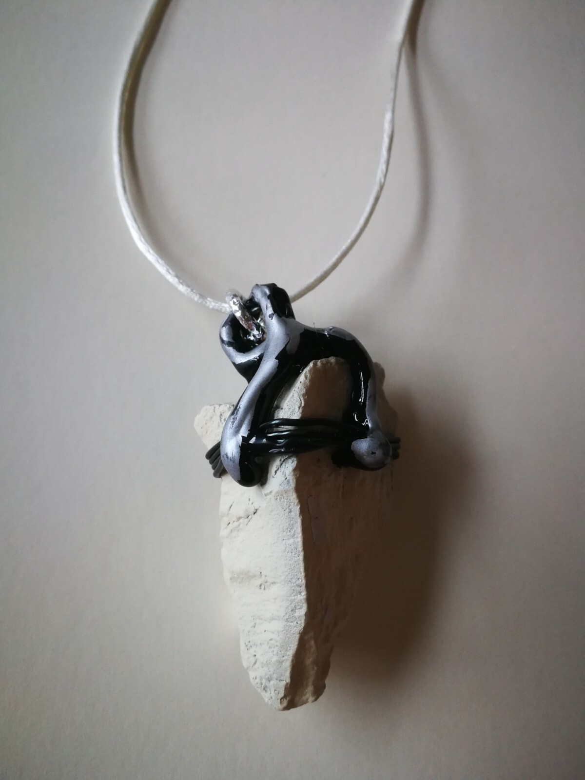 Uncut Gemstone Pendant Spirit Companion Boo Ghostly Witch Amulet Raw Stone Spell