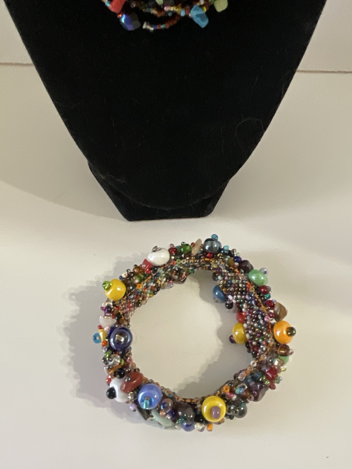 Multi Bead Multi Strand Colorful Necklace And Bracelet