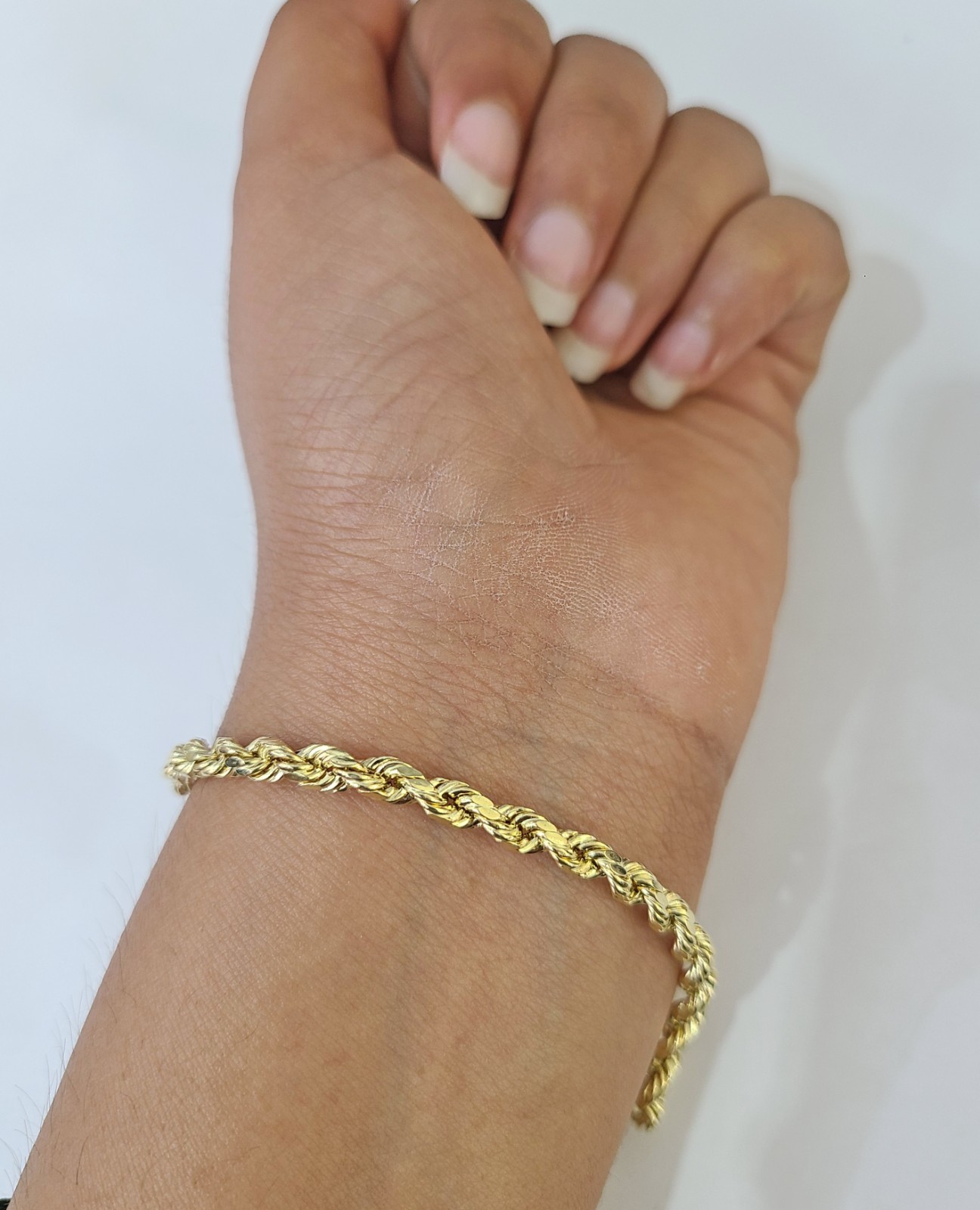 10k Yellow Gold Rope Chain 5mm Necklace Bracelet Set Real Men Women
