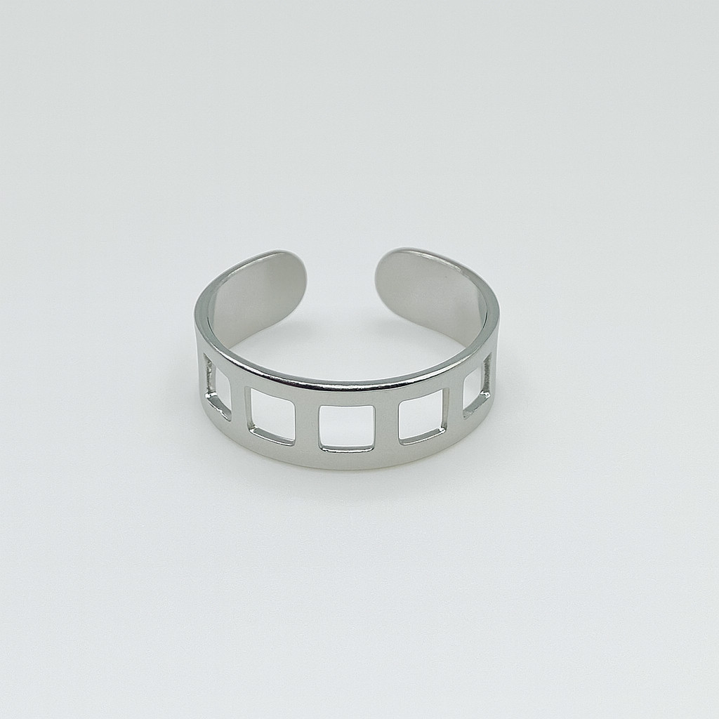 Set of 10 Silver Stainless Steel Adjustable Rings for Women – Fashion Jewelry