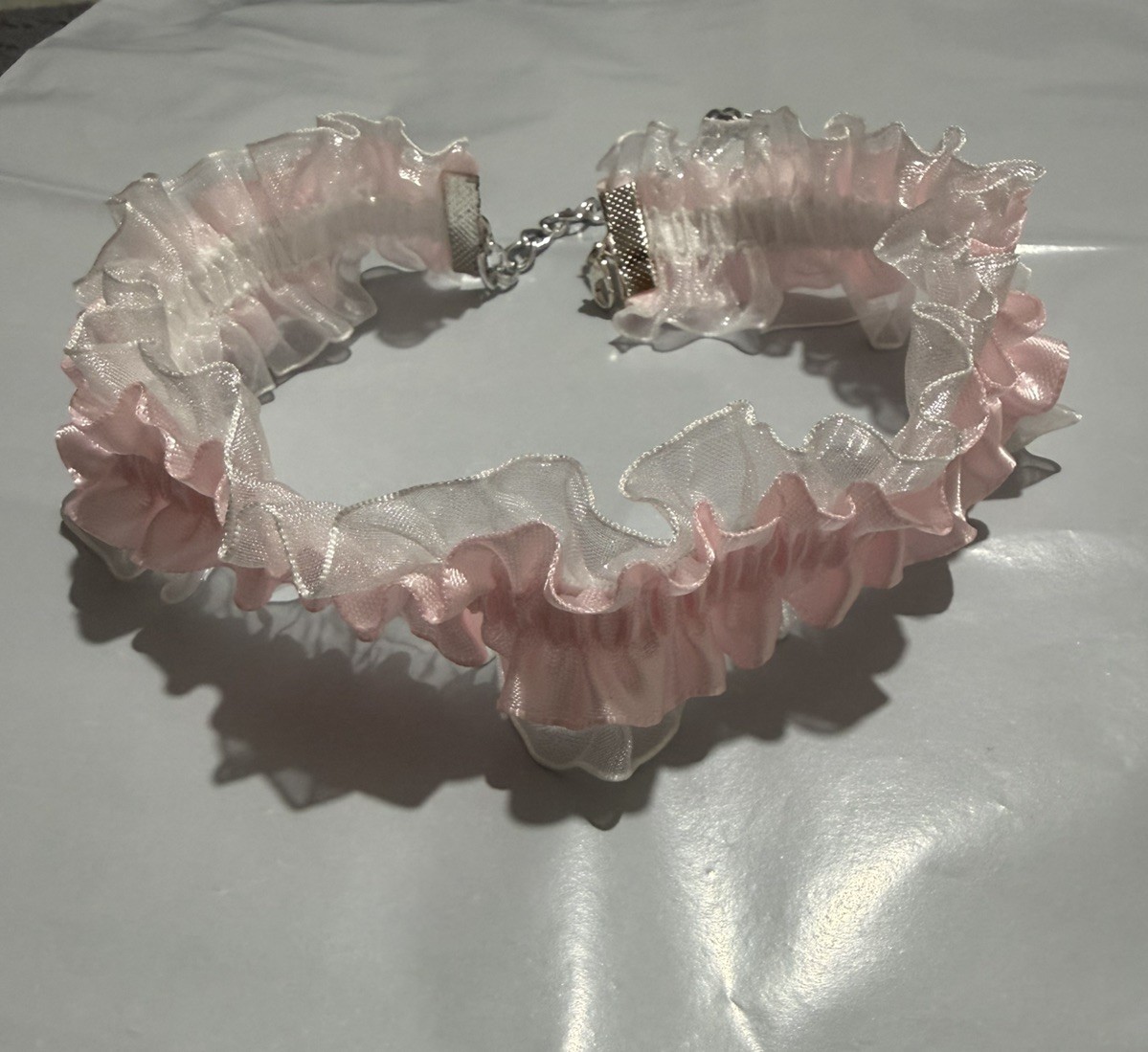 New Fashion Jewellery Ladies Women’s,Pink Ruffle LACE Chakor Necklace party